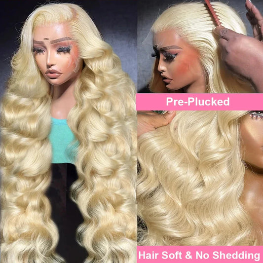 200 Density 613 Blonde 13x6 hd lace frontal wig Body Wave human hair wigs Real Brazilian Straight Colored Human Hair For Women